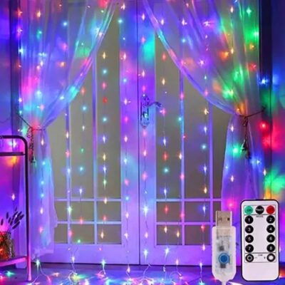 Cortina de Luces 300 Led Arcoíris 3×3 m Conector USBSKU: 2558