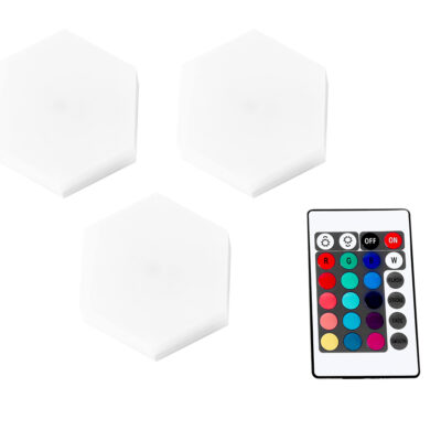 Led RGB Hexagonal Táctil x3 con Control a PilaSKU: 2617