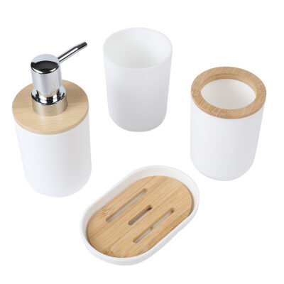 Set de Baño en Bambú 4 Piezas BLANCOSKU: 6946