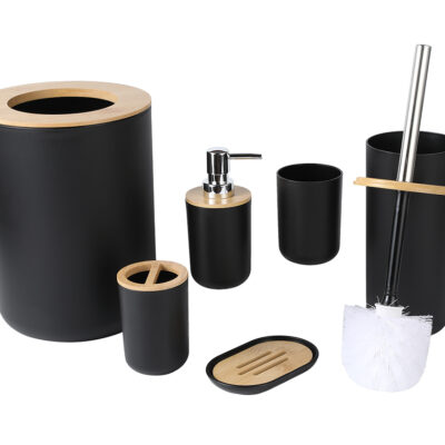 Set de Baño 6 Piezas en Bambú NEGROSKU: 6947